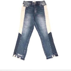 Women's Blue and White Jeans
